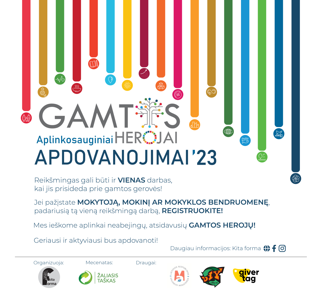 Aplinkosauginiai apdovanojimai ugdymo įstaigoms - Gamtos herojai '23