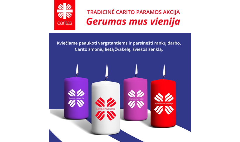 Į kelionę po Lietuvą Caritas išlydi 80 tūkst. gerumo žvakelių