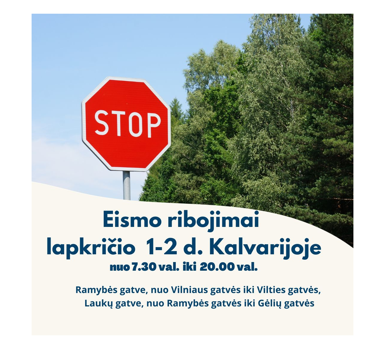 Vairuotojų dėmesiui! Eismo ribojimai Kalvarijoje lapkričio 1, 2 d.