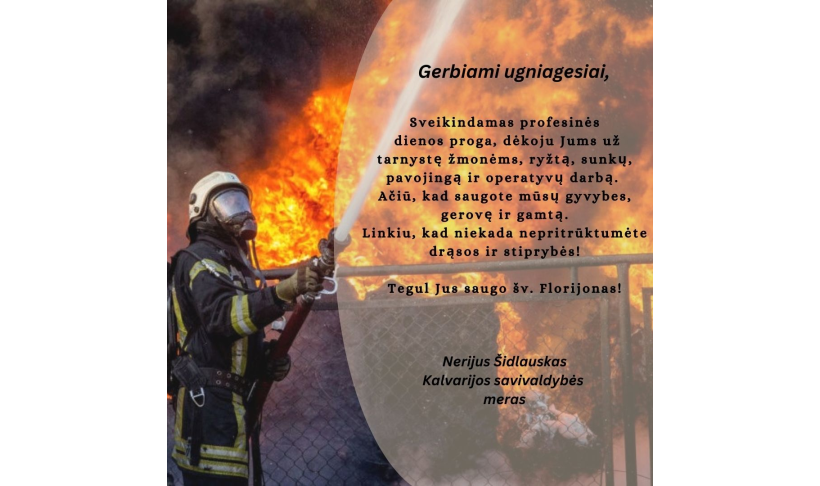 Mero sveikinimas gaisrininkams