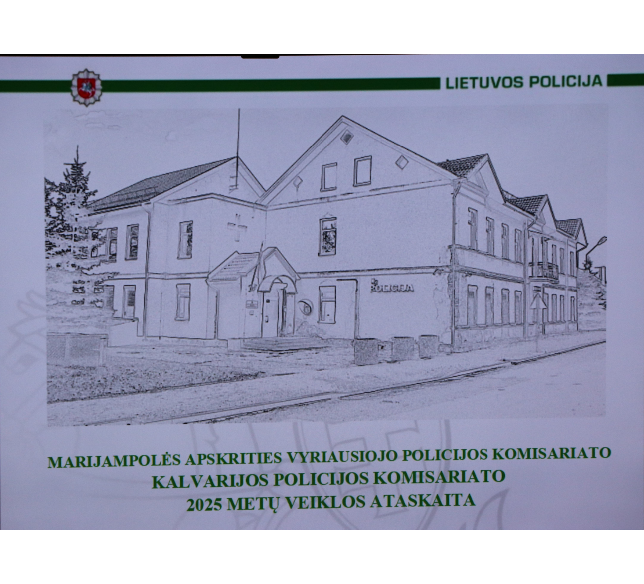 Pristatyta Kalvarijos policijos komisariato 2025 metų veiklos ataskaita