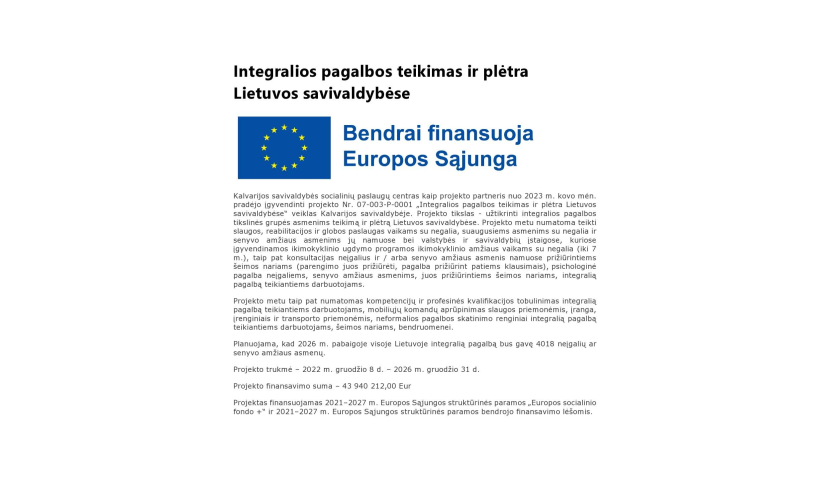 Integralios pagalbos teikimas ir plėtra Lietuvos savivaldybėse