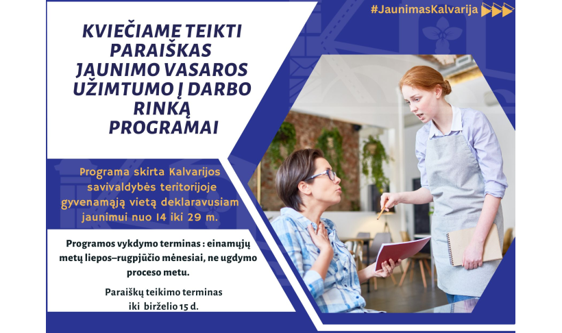 Kviečiame darbdavius įdarbinti jaunimą vasarą
