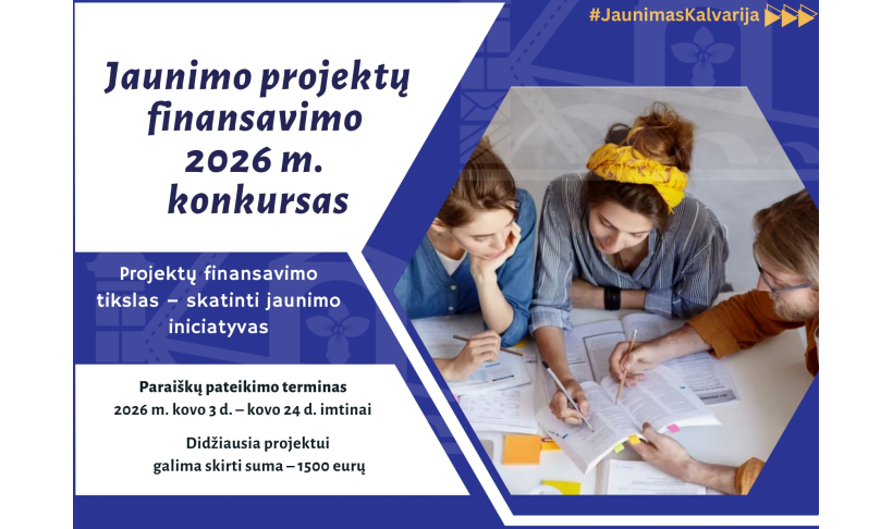 Kviečiame teikti paraiškas jaunimo projektams
