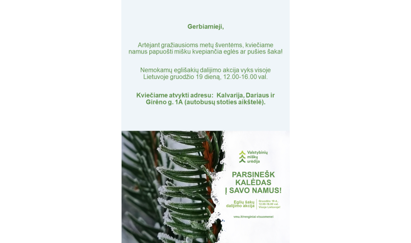 Akcija "Parsinešk Kalėdas į savo namus"