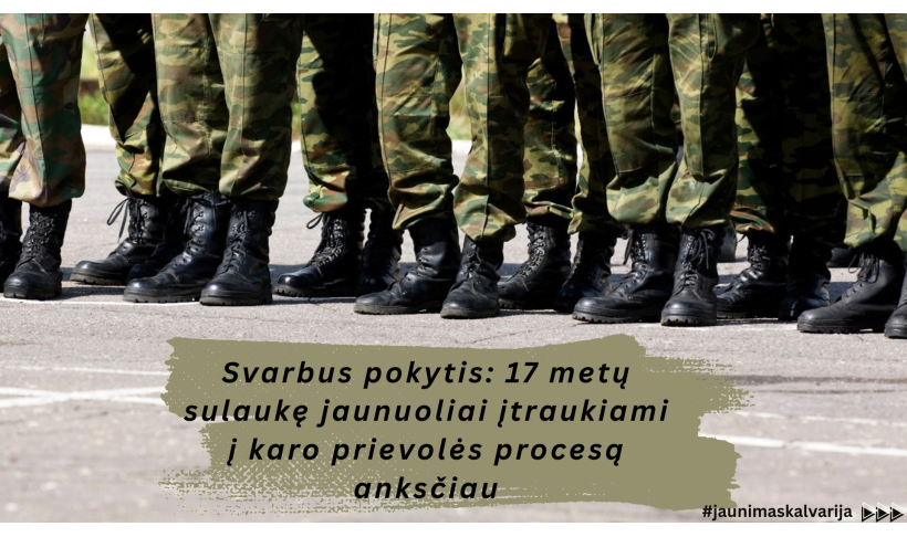 Svarbus pokytis: 17 metų sulaukę jaunuoliai įtraukiami į karo prievolės procesą anksčiau