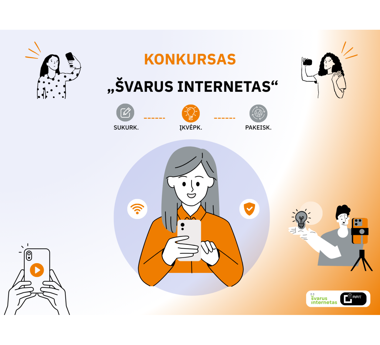 Kviečiame dalyvauti moksleivių vaizdo turinio konkurse „Švarus internetas“