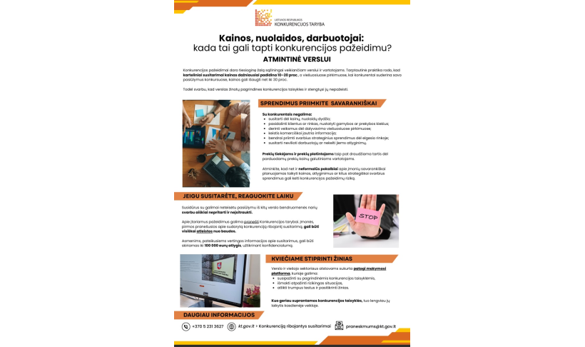 Konkurencijos taisyklės: aktuali informacija ir mokymai 
