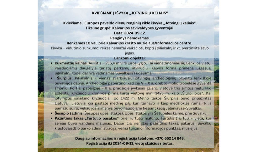 Kviečiame į išvyką „Jotvingių keliais“