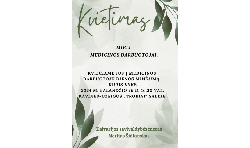 Kvietimas medicinos darbuotojams