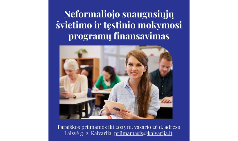 Neformaliojo suaugusiųjų švietimo ir tęstinio mokymosi programų finansavimas