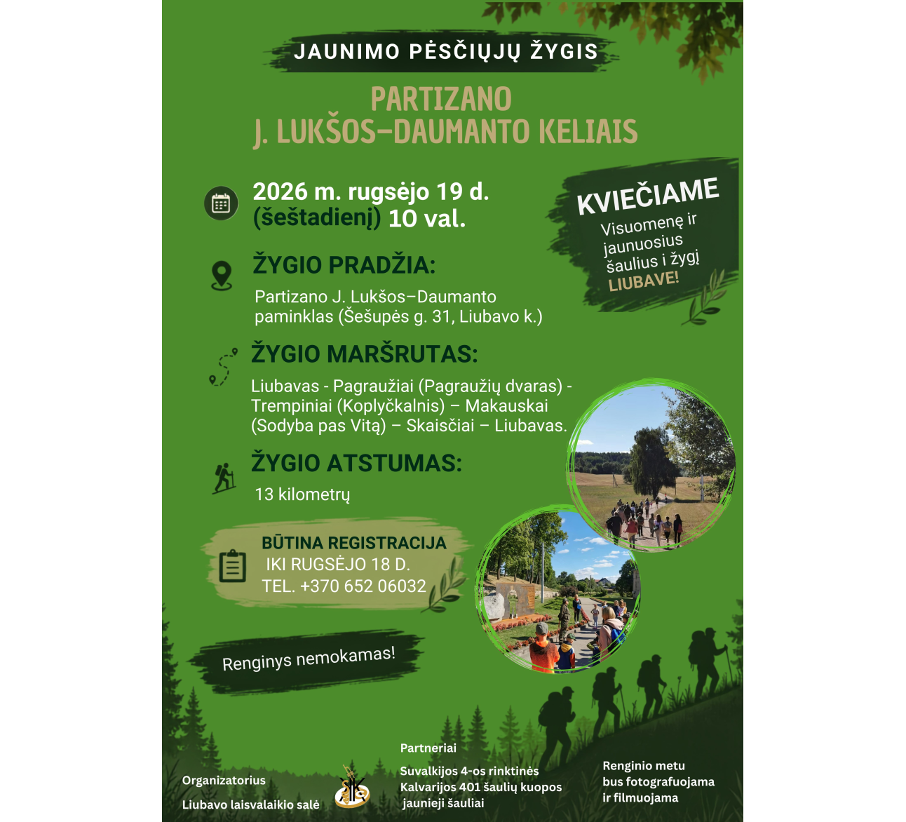 Jaunimo pėsčiųjų žygis Liubavo seniūnijoje