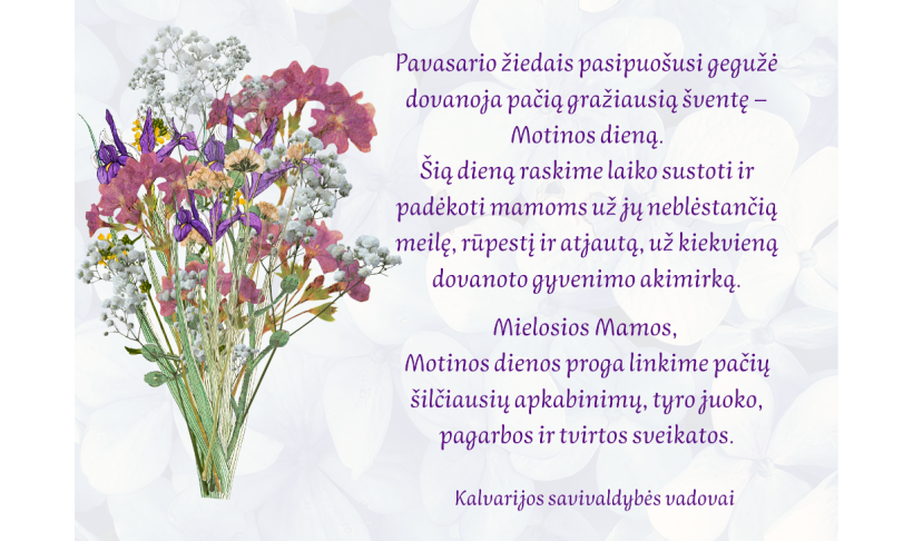 Savivaldybės vadovų sveikinimas Motinos dienos proga