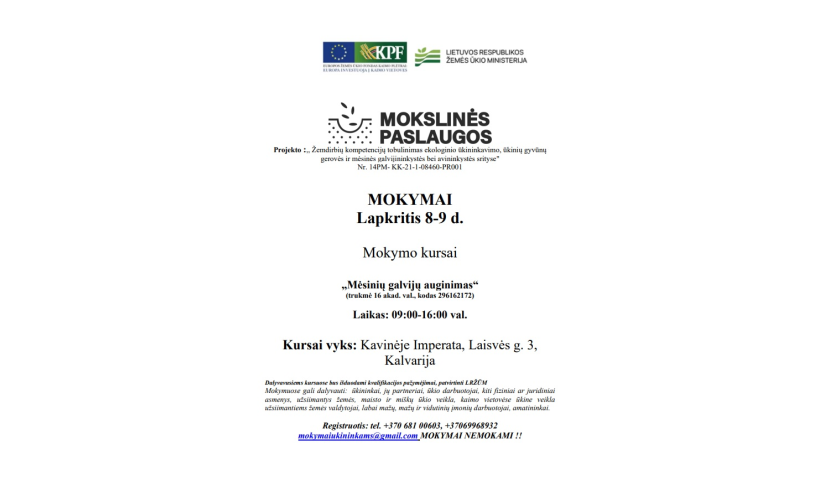 Mokymo kursai „Mėsinių galvijų auginimas“