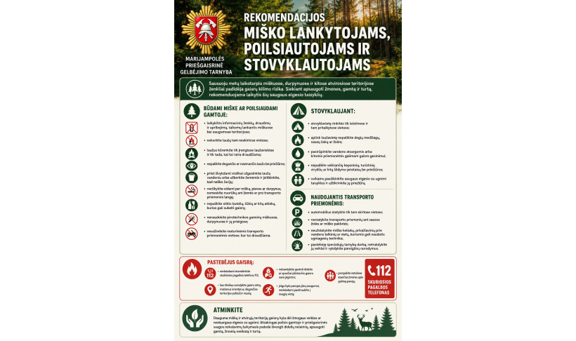 Rekomendacijos miško lankytojams, poilsiautojams ir stovyklautojams