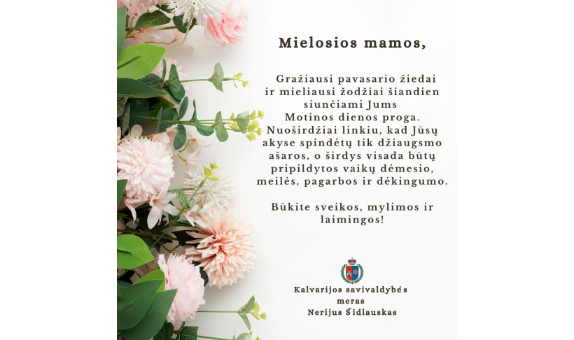 Mero sveikinimas Motinos dienos proga