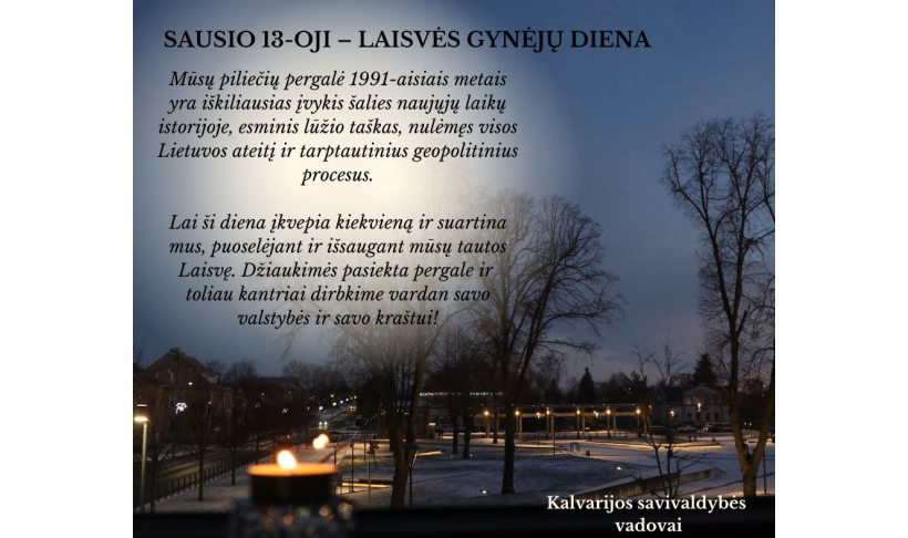 Sausio 13-osios dienos sveikinimas