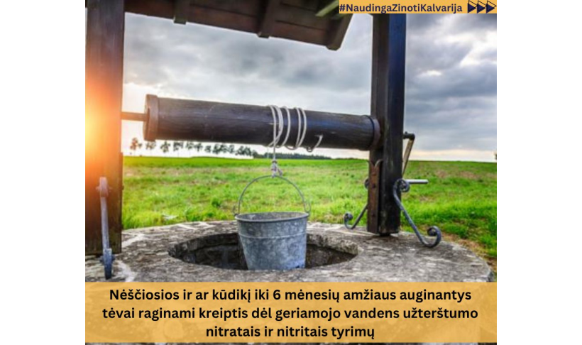 Informacinis pranešimas dėl nitratų ir nitritų tyrimų geriamajame vandenyje