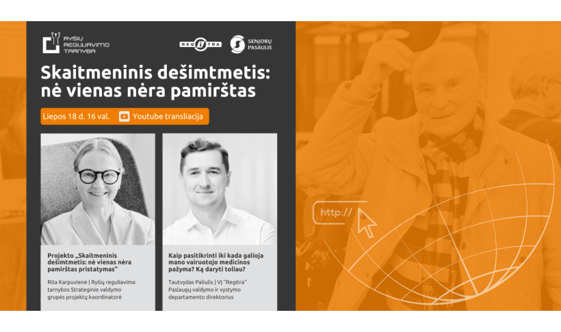 Projektas "Skaitmeninis dešimtmetis: nė vienas nėra pamirštas" kviečia į nuotolinę paskaitą