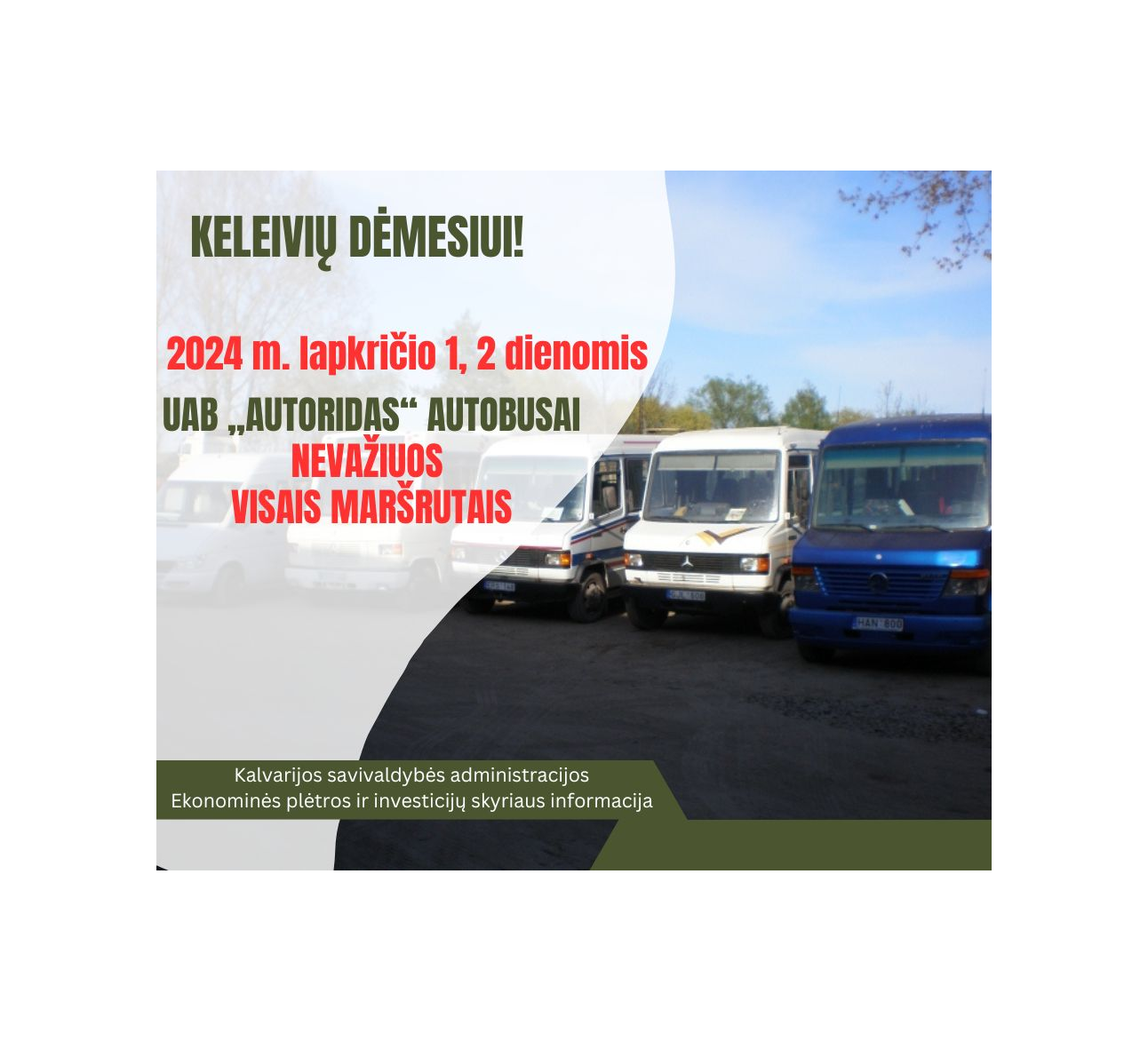 Informacija apie UAB „Autoridas“ maršrutinių autobusų eismą