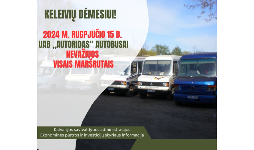 Informacija apie UAB  „Autoridas“  maršrutinių autobusų eismą