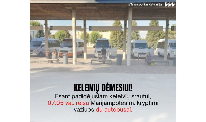 Informacija apie reguliariųjų reisų vietinio (priemiestinio) susisiekimo maršrutų reisų tvarkaraščių pasikeitimą
