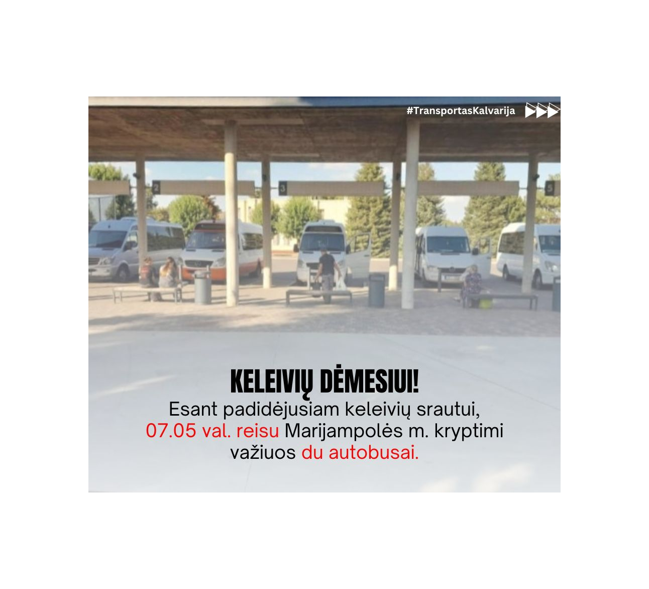Informacija apie reguliariųjų reisų vietinio (priemiestinio) susisiekimo maršrutų reisų tvarkaraščių pasikeitimą