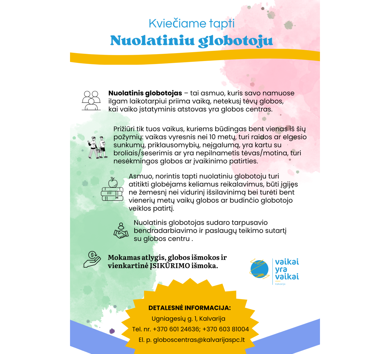 Kviečiame tapti nuolatiniu globotoju