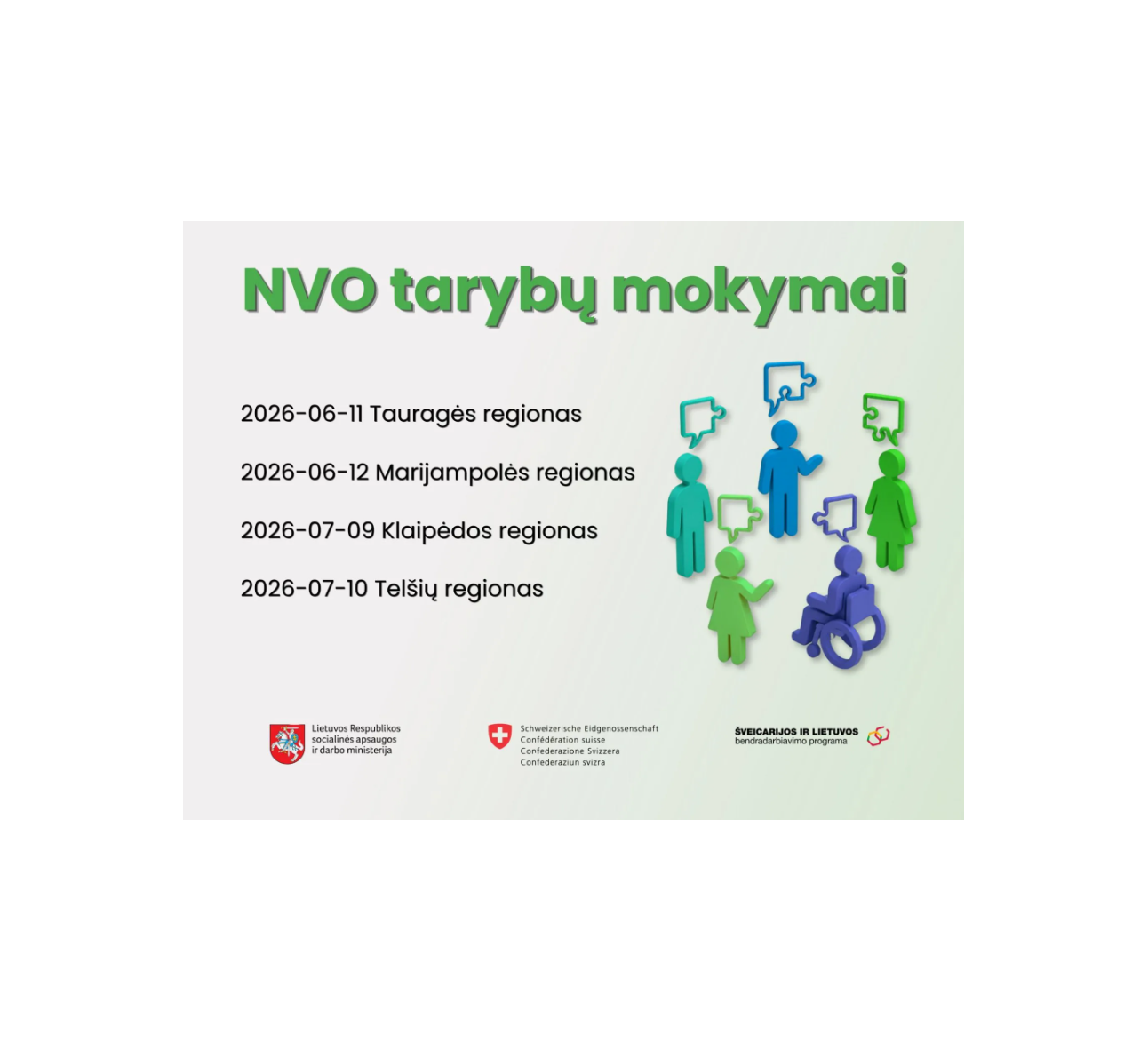 Kviečiame dalyvauti regioniniuose NVO tarybų mokymuose