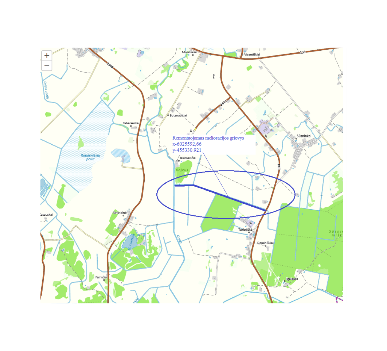 Projekto „Kalvarijos sav. Sangrūdos sen. Sangrūdos k. v. melioracijos griovių K-1-5-11, A-2 ir Kalvarijos sen. Brukų k. v. melioracijos griovio K-4 ir juose esančių statinių remontas“ įgyvendinimas