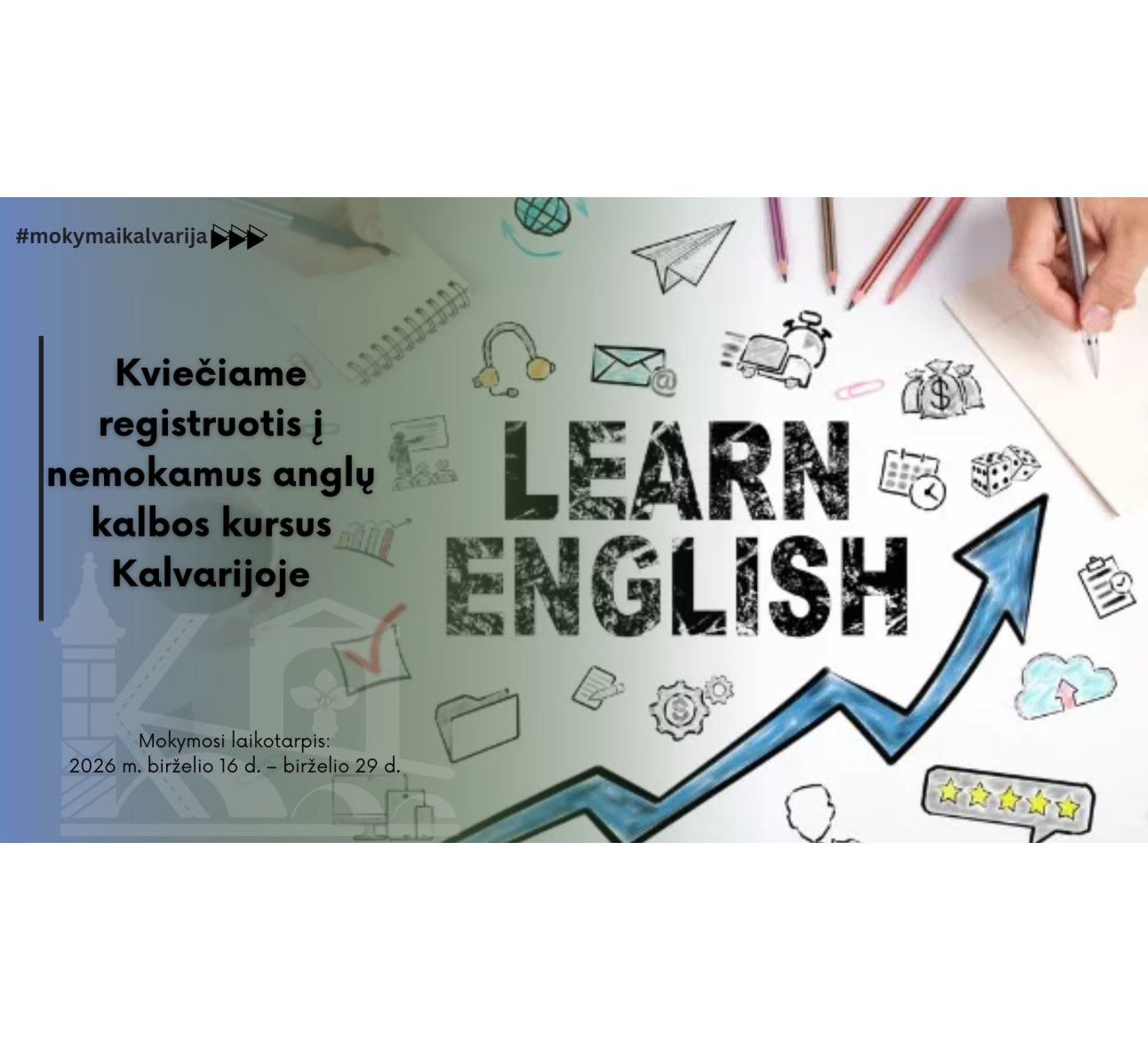 Kviečiame registruotis į finansuojamus anglų kalbos kursus Kalvarijoje