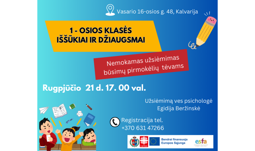 Nemokami mokymai pirmaklasių tėvams