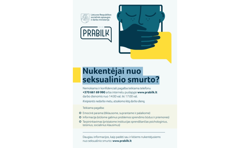 Pranešimas apie pagalbos galimybes nukentėjusiems nuo smurto