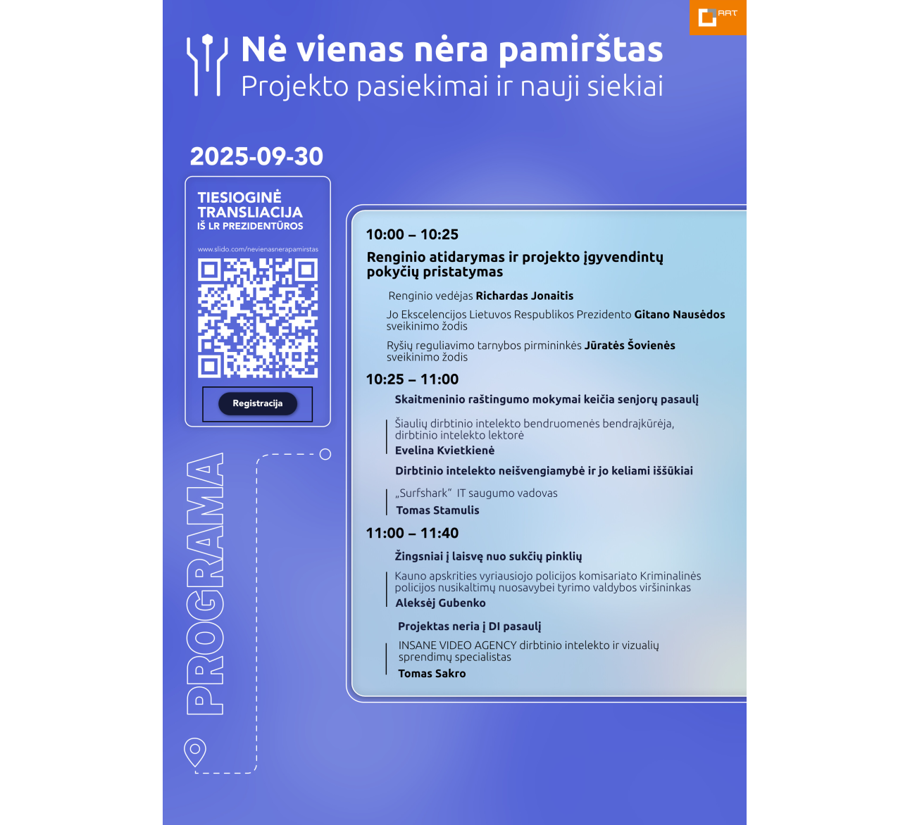 Nacionalinio skaitmeninio raštingumo projekto transliacija iš LR Prezidentūros