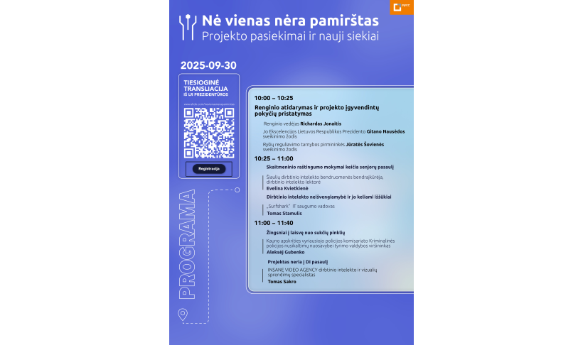Nacionalinio skaitmeninio raštingumo projekto transliacija iš LR Prezidentūros