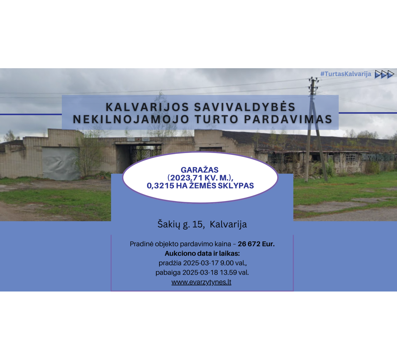 Informacija dėl Kalvarijos savivaldybės nekilnojamojo turto pardavimo