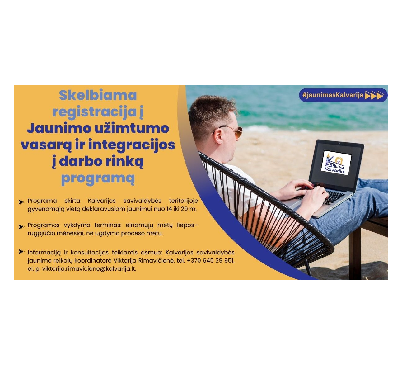 Skelbiama registracija į Jaunimo užimtumo vasarą ir integracijos į darbo rinką programą