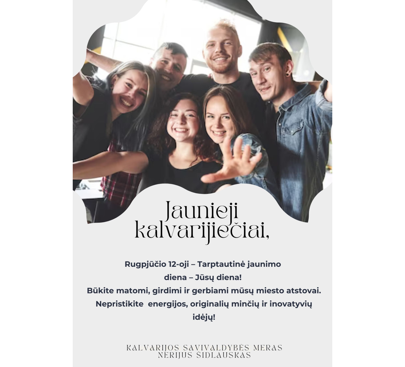 Mero sveikinimas jaunimui