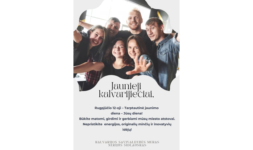Mero sveikinimas jaunimui
