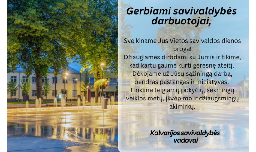 Sveikinimas savivaldos dienos proga