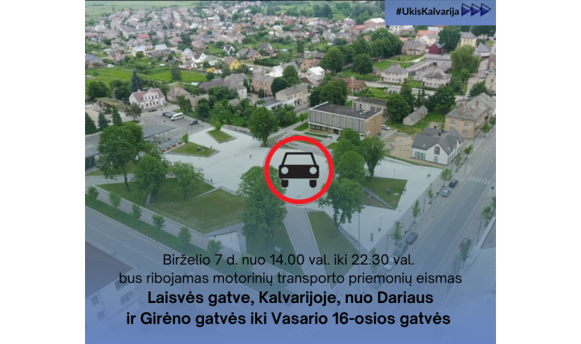 Dėl eismo ribojimo birželio 7 d.