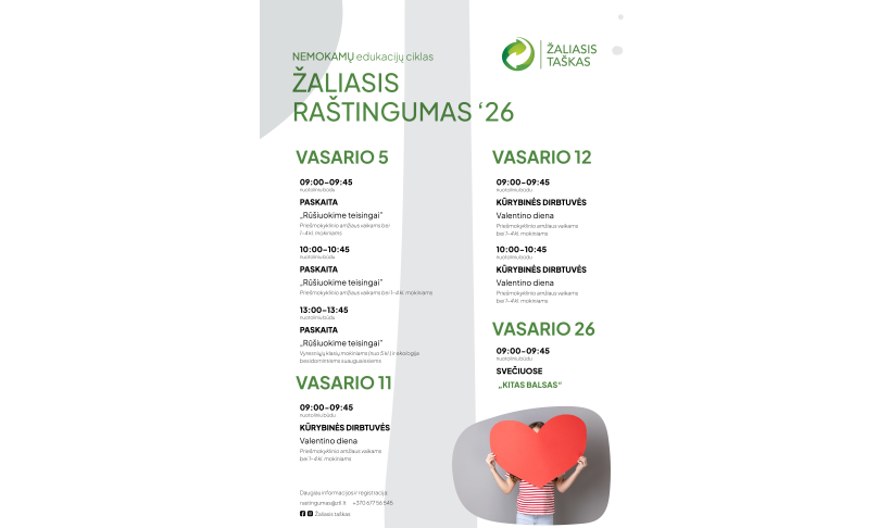Nemokamų edukacijų ciklas "Žaliasis raštingumas" - vasaris