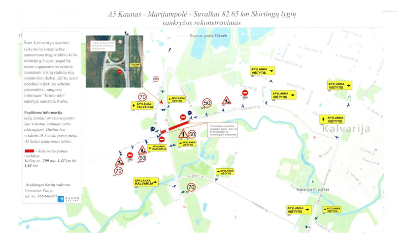 Nuo rugpjūčio 16 d. keičiasi eismo organizavimas (apylanka važiuojant Vištyčio kryptimi)