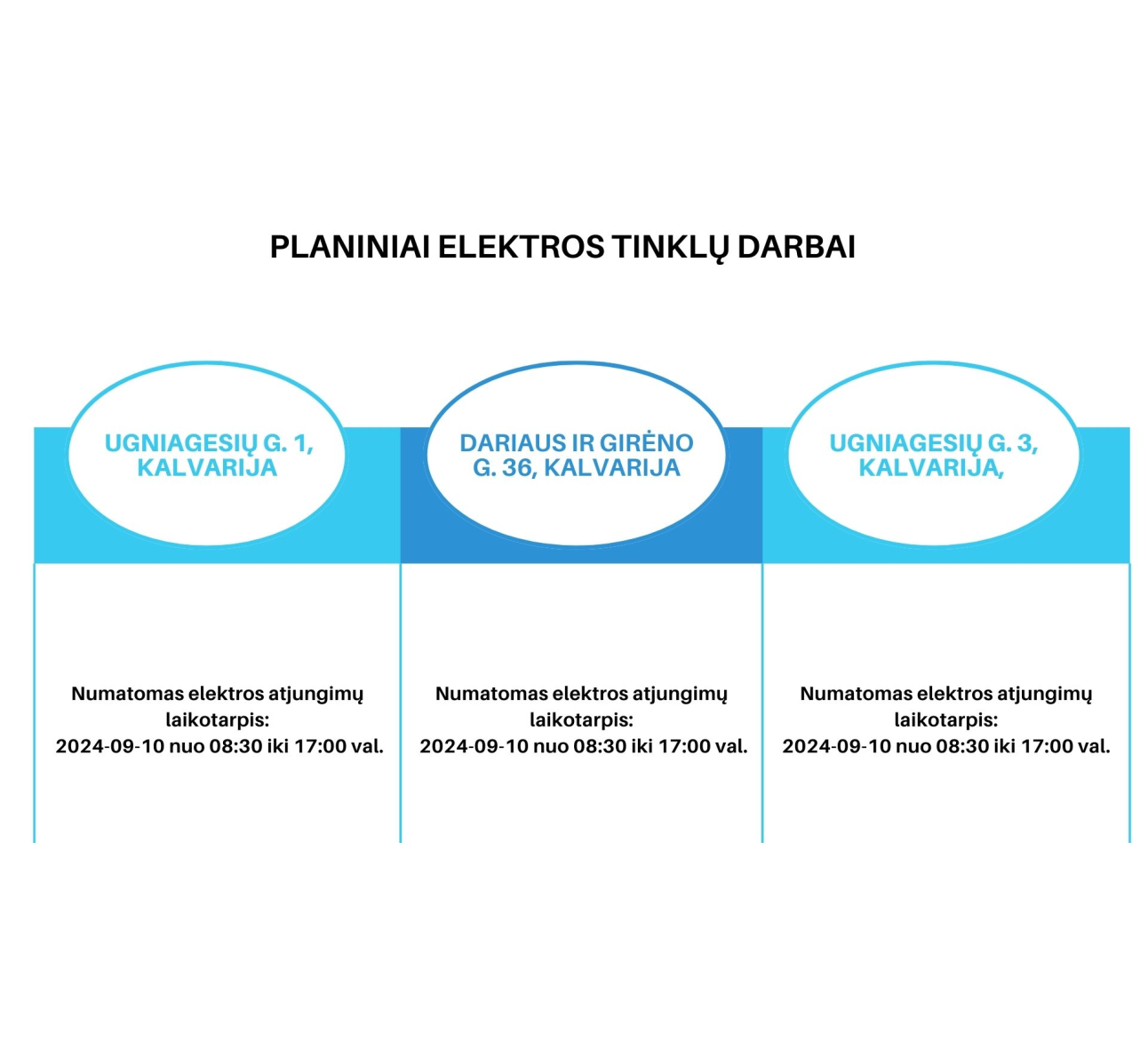 Gyventojų dėmesiui: planuojami elektros tinklų darbai