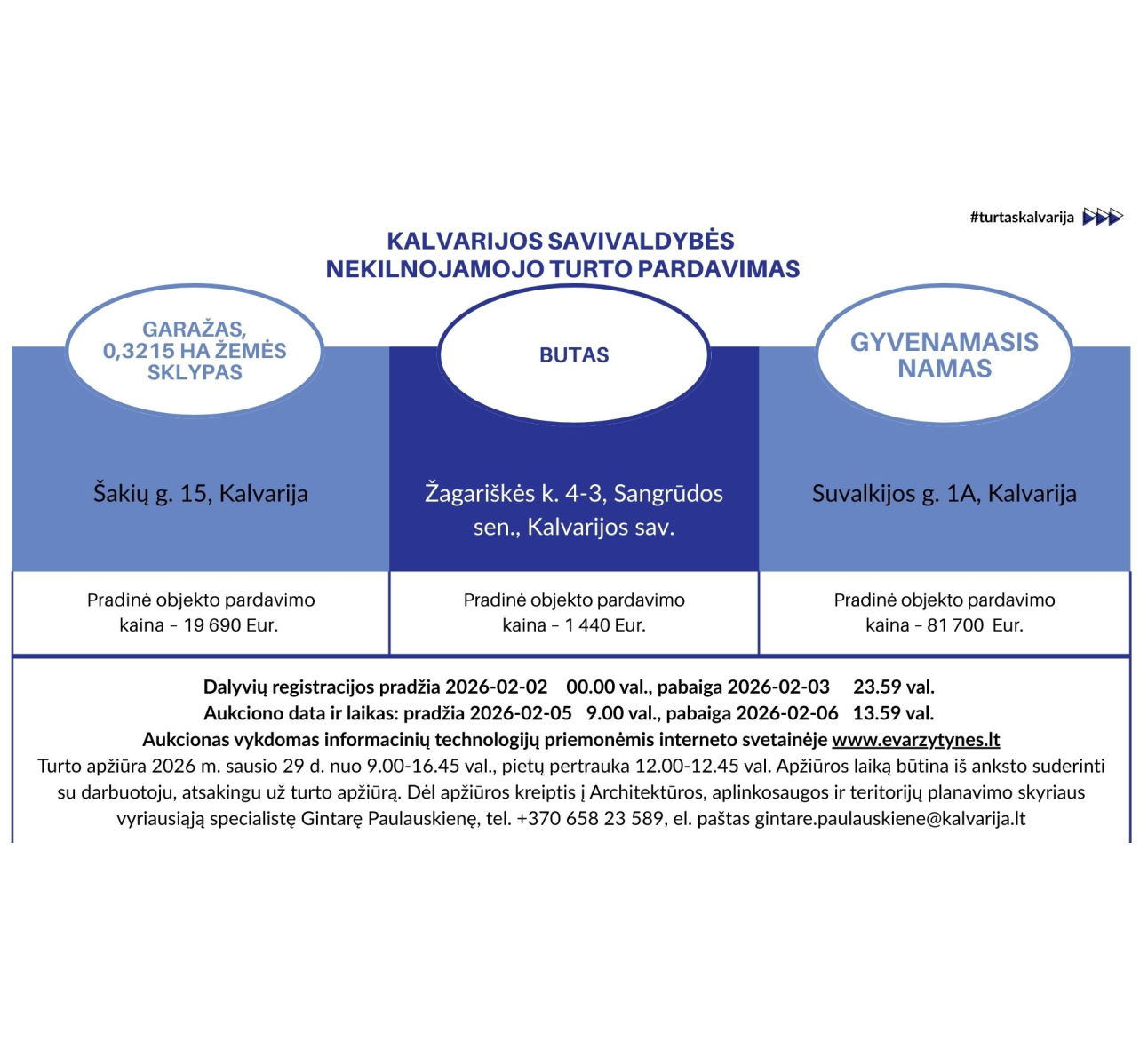 Informacija dėl Kalvarijos savivaldybės nekilnojamojo turto pardavimo