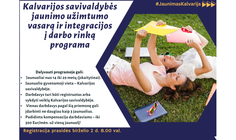 Svarbi žinia darbdaviams ir jaunimui!