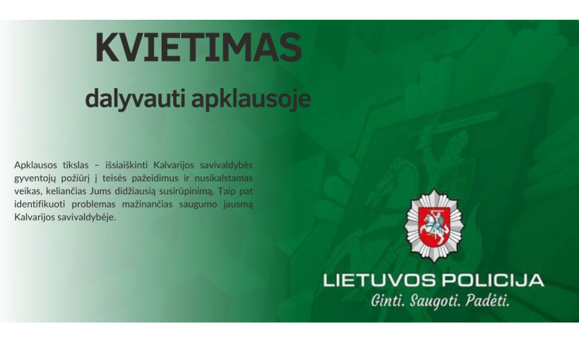 Kalvarijos policijos komisariato aptarnaujamos teritorijos gyventojų apklausa