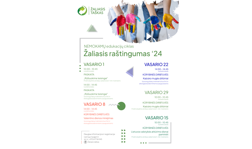 Nemokamos edukacijos - Žaliasis raštingumas - vasaris
