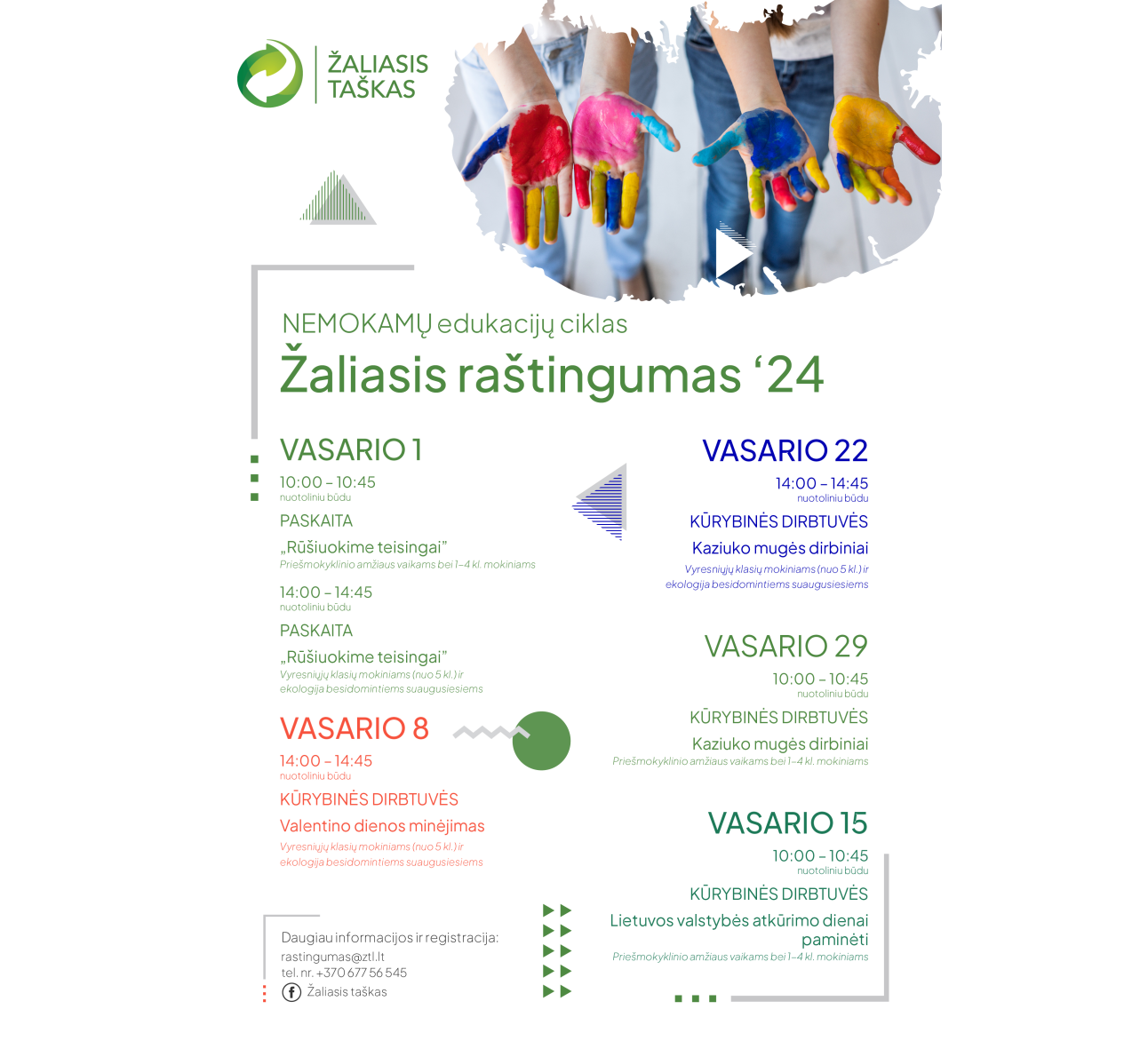 Nemokamos edukacijos - Žaliasis raštingumas - vasaris