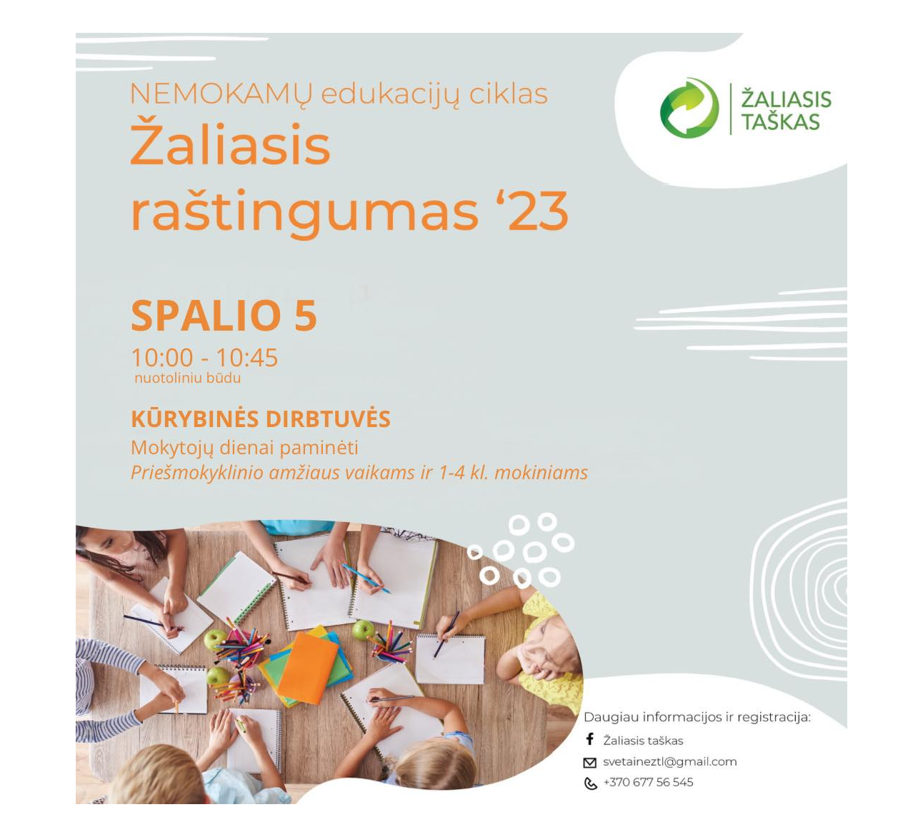 NEMOKAMOS edukacijos mokiniams "Žaliasis raštingumas"